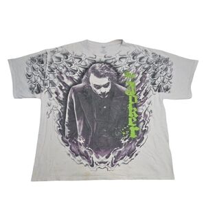 Batman Dark Knight DC Comics T-Shirt AOP XXL White Movie Heath Ledger Joker